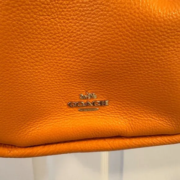 Coach Jules Hobo Bag Pebbled Leather - Orange - Picture 4 of 16